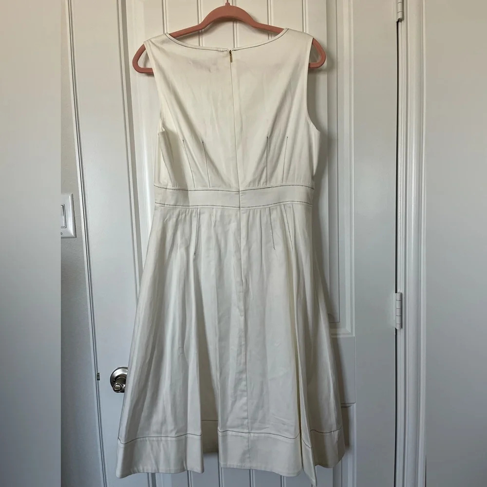 Donna Karan BEAUTIFUL white cotton sleeveless midi dress  NEW WITH TAGS. Size 10